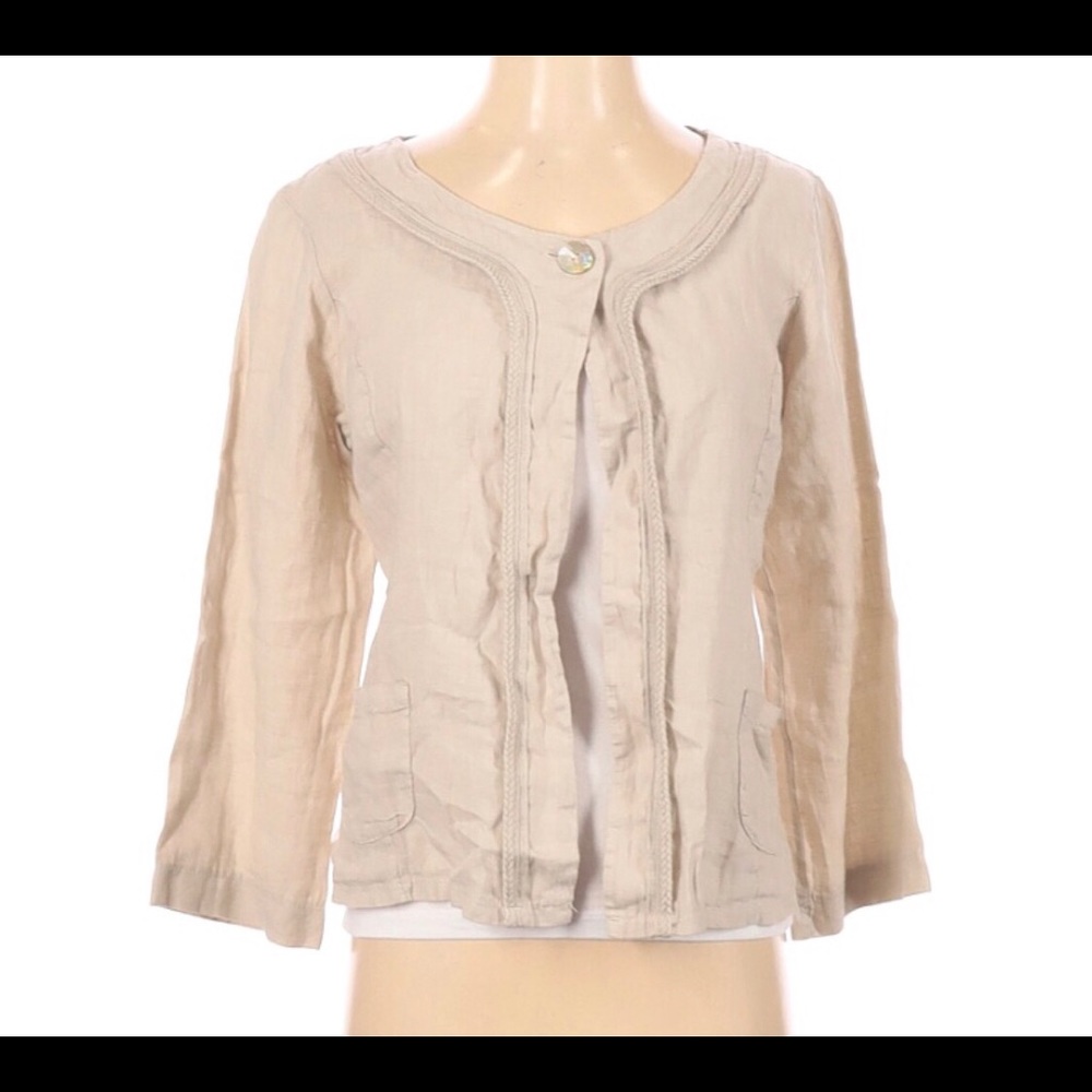 CARLA CONTI made in Italy Linen jacket EUC SZ SM